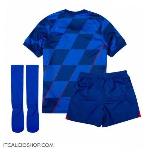 Croazia Seconda Maglia Bambino Europei 2024 Manica Corta (+ Pantaloni corti)